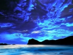 Dark Blue Sky Over The Shore