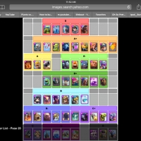 Clash Royale cards in class order