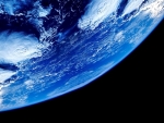 Earth seen from below in space