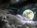 Moon in the clouds
