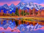 Autumn Lake at Mountains