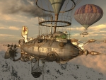 Steampunk Submarine Airship