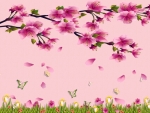 Cherry Blossom & Butterflies