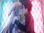 SAO Asuna and Kirito Kiss scene