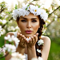 Beautiful Women In Flowers
