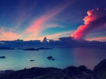 Amazing Sunset Clouds Over Sea
