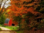 Barn in Autumn Landscape