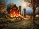 Red Barn at Night