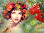 girl in the autumn wreath
