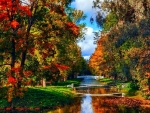 Beautiful Canal in the Autumn Park