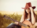 Cowgirl With Her Guitar