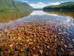 Clear Water with Colored Gravel Stones
