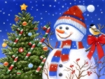 Snowman Decorating Tree