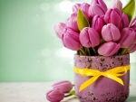 Pink Tulips with Vases