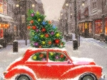 Christmas Red Car
