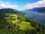 Columbia river, forest and grassland