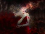 Painting of a Woman in Red 