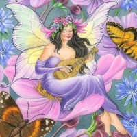 Musician Fairy with Butterflies