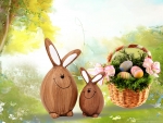 Wooden Easter Bunnies