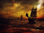 Pirate Ship at Night