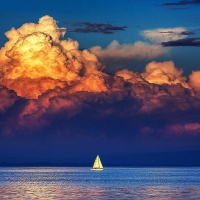 Sailboat on the Sparkling Water