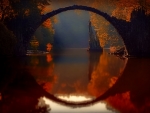 Bridge Rakottsbrücke (Devil's Bridge) in Autumn
