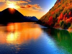 Sunshine Autumn Lake