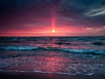 Red Sky Above the Ocean