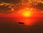 Alone Boat in Sea