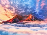 Mountain Peak Above The Clouds