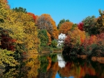 White House Among the Fall Trees