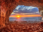 Beach cave in California