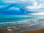 Forming Tornado Above the Sea,