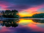 Sunset Reflected in Lake