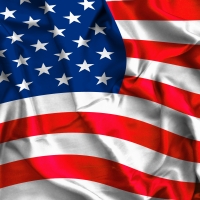 American Flag on Silk Background