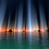 Aurora Borealis over the Sea