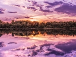 Purple Sky Reflected in the Lake