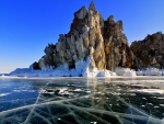 Frozen lake Baikal