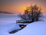 Winter Snowy Sunset