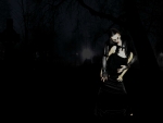 Vampire and the girl in the dark forest