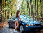Model and her BMW