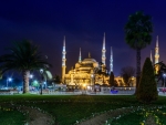 Sultan Ahmed Mosque Istanbul Turkey at Night