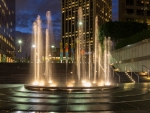 Fountain in Downtown, Los Angeles at Night