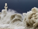 Lighthouse in Stormy Sea