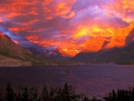 Sunset at Glacier National Park in Alberta, Canada