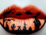 Creepy Halloween Lips Art 