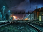 Train station & railyard @ night