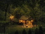 Cabin in the Woods at Night