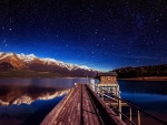 Footbridge in Lake Wakatipu, New Zealand