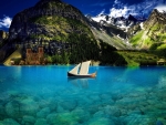Boat on Crystal Clear Lake